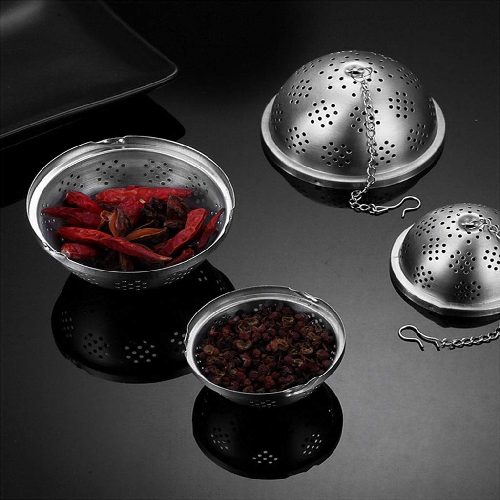 Edelstahl Tee-Ei – Feinmaschiger Filter, Schmaler Deckel, Verlängerte Kette, Für Losen Tee, Gewürze & Kräuter, Größe L (silber)