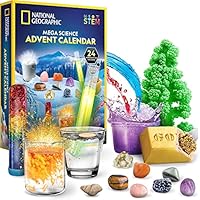 NATIONAL GEOGRAPHIC Science Kit & Rock Collection Advent Calendar 2025 – Jumbo Advent Calendar with 24 Days of Science Experiments, Gemstones & More for Kids, STEM Projects for Kids Ages 8-12