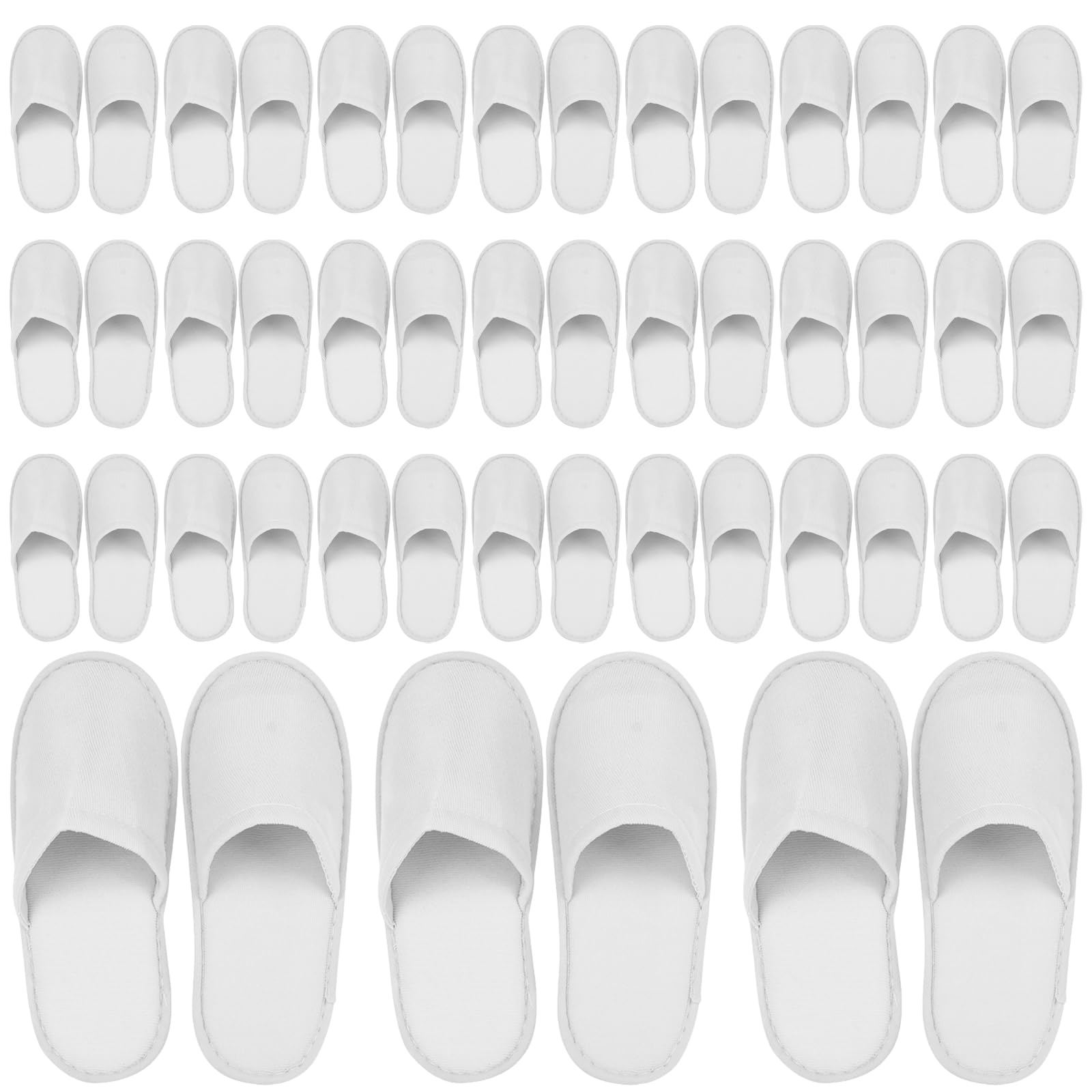 24 paia di pantofole in spugna Terry, pantofole da hotel, set di pantofole bianche per ospiti, pantofole chiuse da 4 mm, pantofole da bagno, pantofole Terry unisex per hotel, salone, spa, casa
