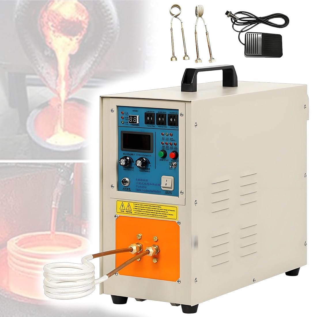 équipement De Chauffage par Induction Haute Fréquence 15 KW, Contrôle Numérique 3 étapes (Chauffage, Maintien, Refroidissement), Protection Contre Les Surintensités Et Les Surtensions