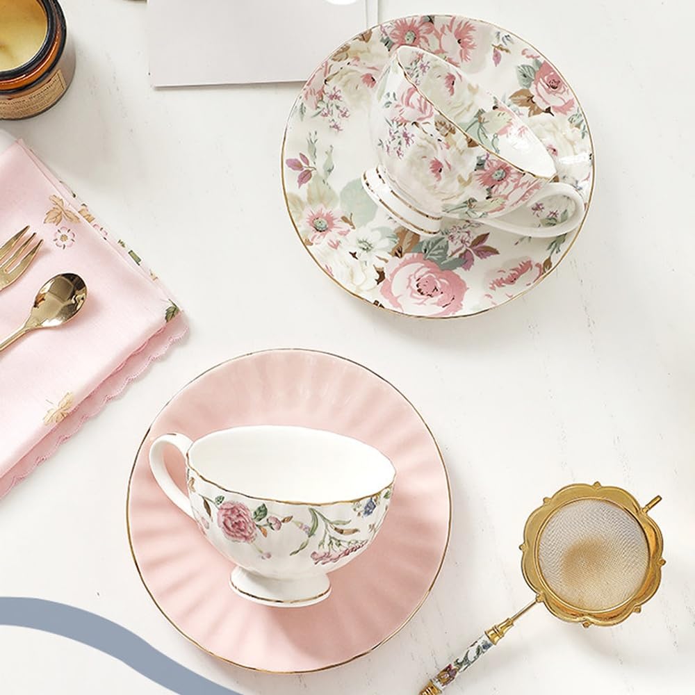 Zestaw 2 filiżanek do kawy, ceramiczna filiżanka do espresso ze spodkiem, kubki do kawy z uchwytem, ​​filiżanka do espresso, mleka, herbaty