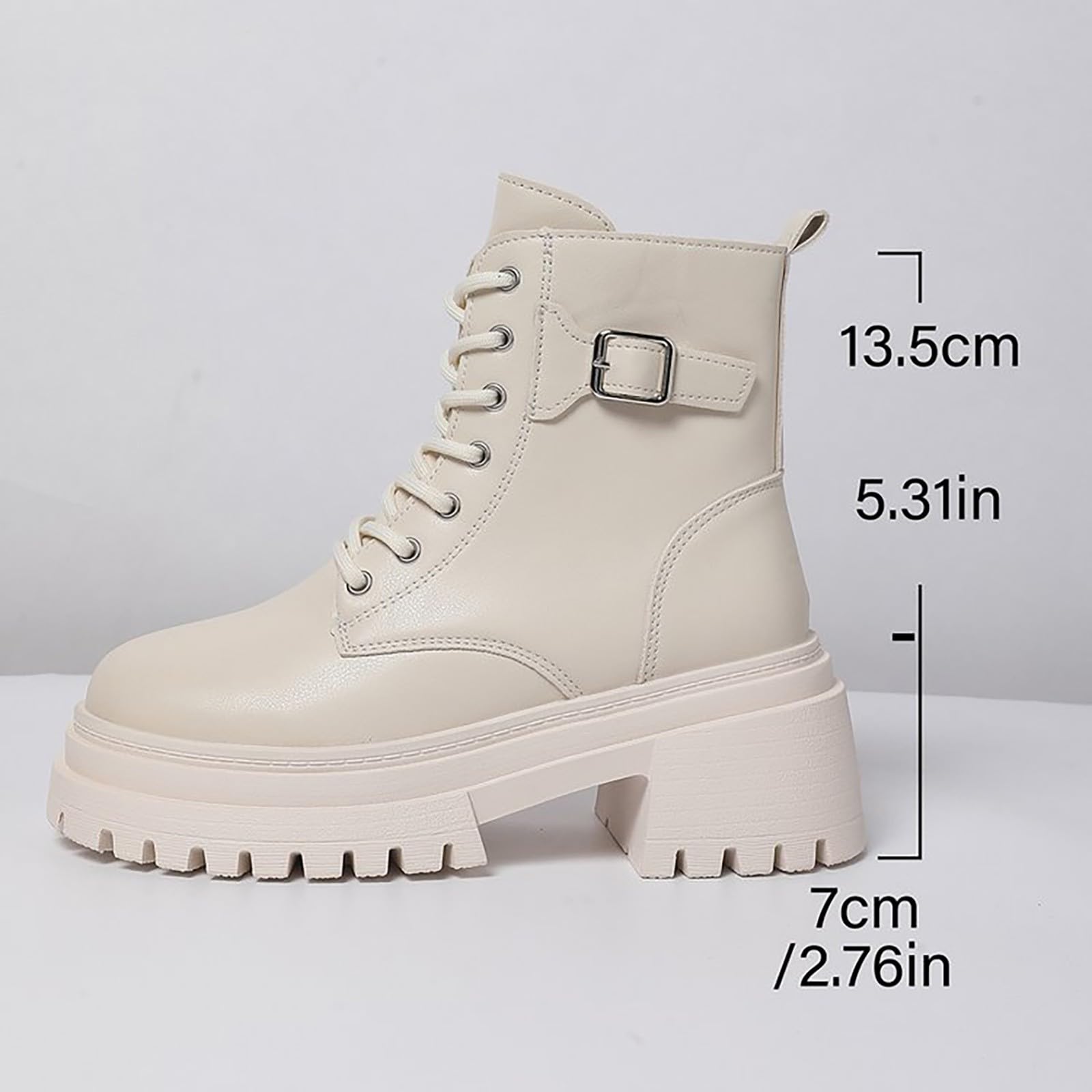Genérico Botines Mujer Vestir Cordones Plataforma Botas Punta Redonda Elegantes Zapatos Suaves y Cómodos Caminar Bota Casuales Antideslizantes Botin para Otoño Invierno Trabajo Paseo y Uso Diario