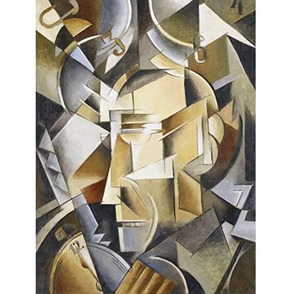 Kliun The Clockmaker Face Abstract Painting Art Print Canvas Premium Wall Decor Poster Mural