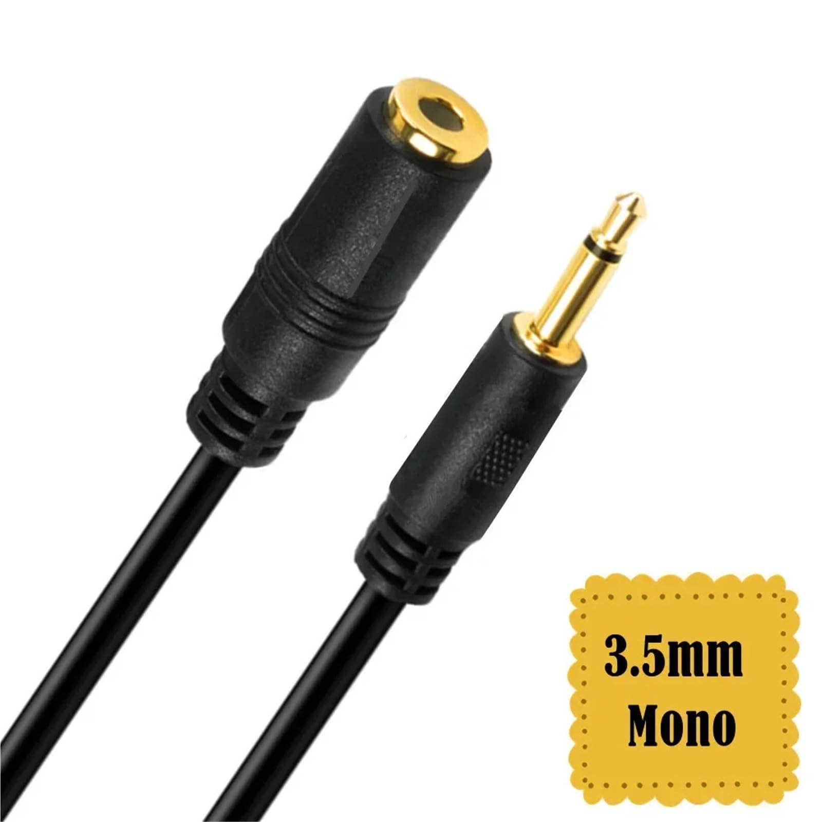 Pozłacany przedłużacz mono 3,5 mm 3,5 mm 1/20.3 cm TS mini Audio