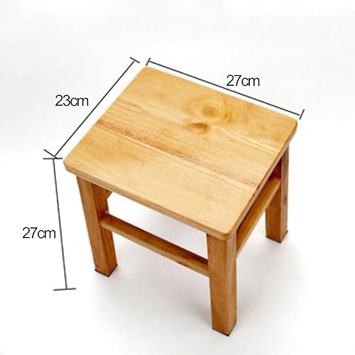 Miniatura 9 de XJHOME Taburete de madera, taburete de madera maciza, taburete resistente, banco de madera para adultos, soporte de plantas, taburete de pesca para