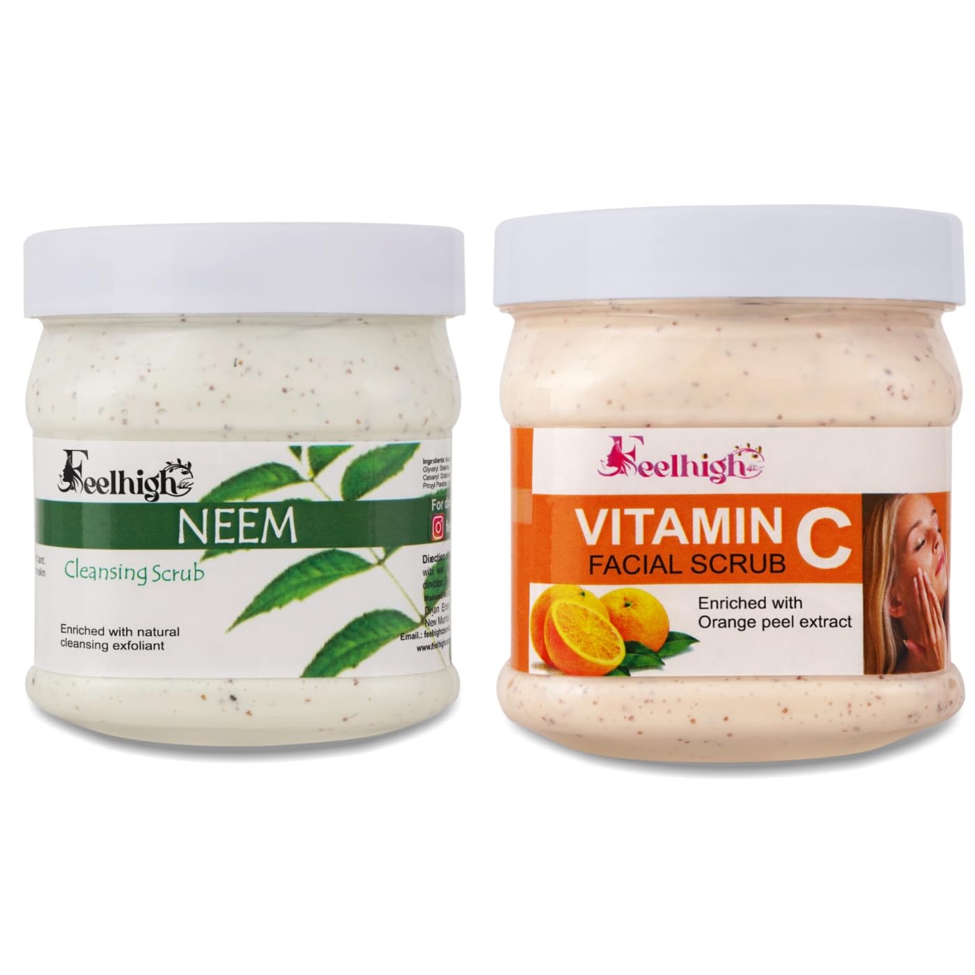 Face & Body Neem Scrub Helps to Deep Cleansing Scrub Enriched Natural Neem Extract-500ml And Vitamin C Scrub Enriched with Orange peel Extrct 500ml Men And Women-image-22