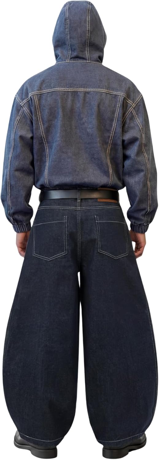Aelfric Eden Pleated Barrel Jeans Baggy Wide Leg Pants Casual Y2k Streetwear Unisex Vintage Trouser