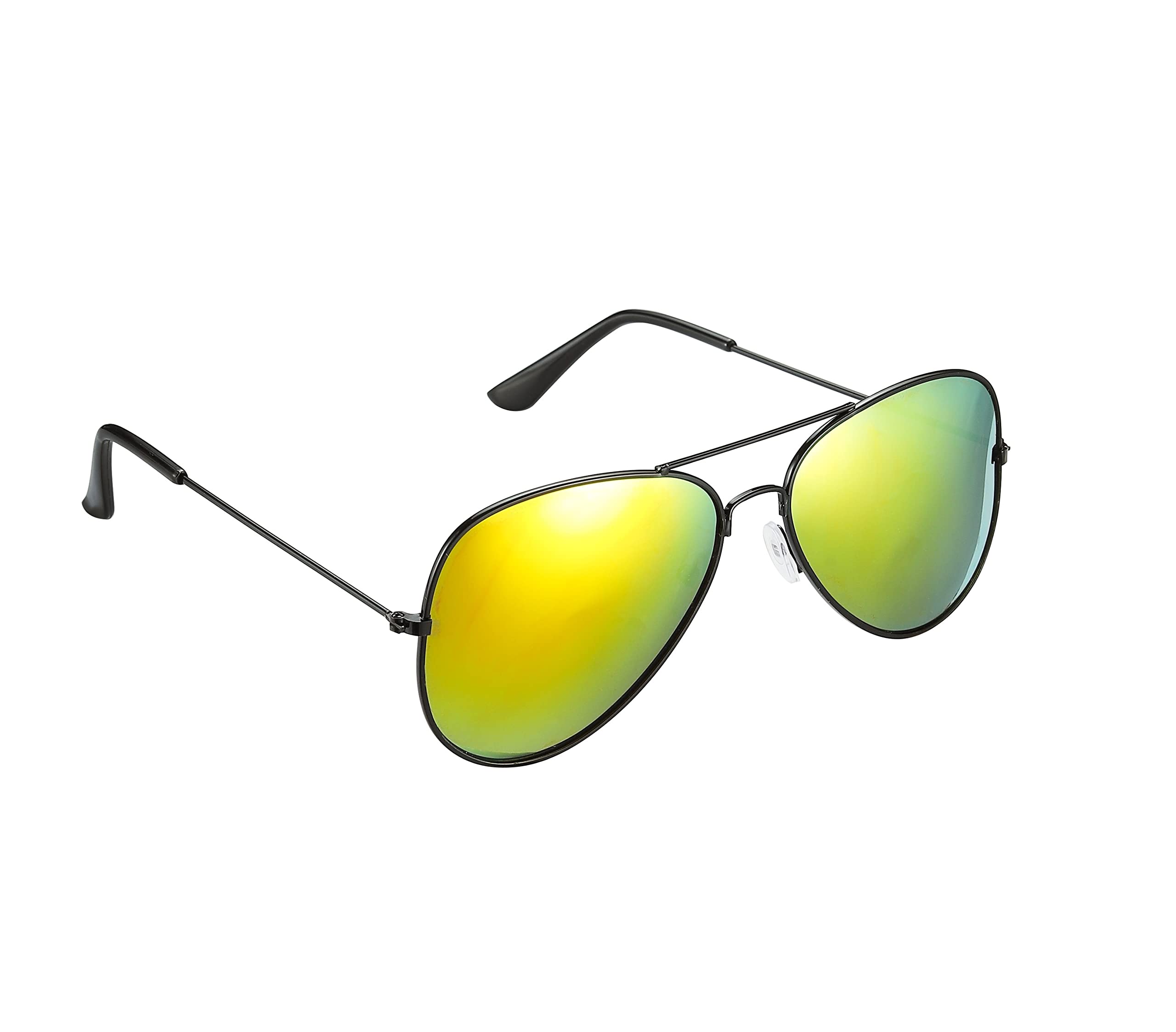 Komonee Pilot Style Sunshine Lens Sunglasses Set With Cloth Soft Case and Cleaning Cloth Designer Unisex Mens Womens UV400 Protection Classic Shades