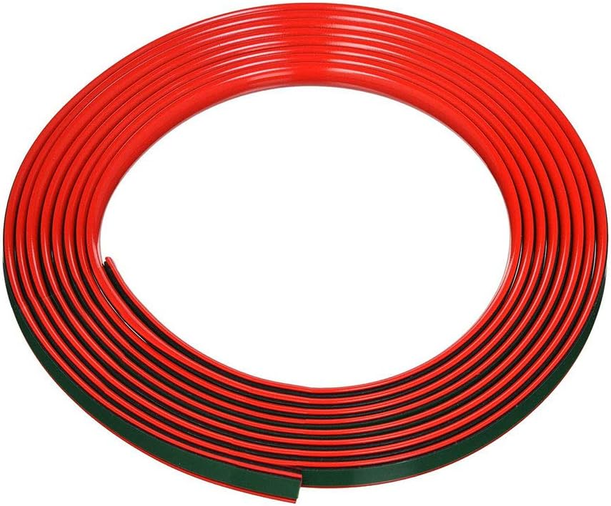 Quattroerre Red Roll Profile Sticker Dam Bumper for Cars with 3M APT Double-Adhesive, 11 mm x 5 Mt