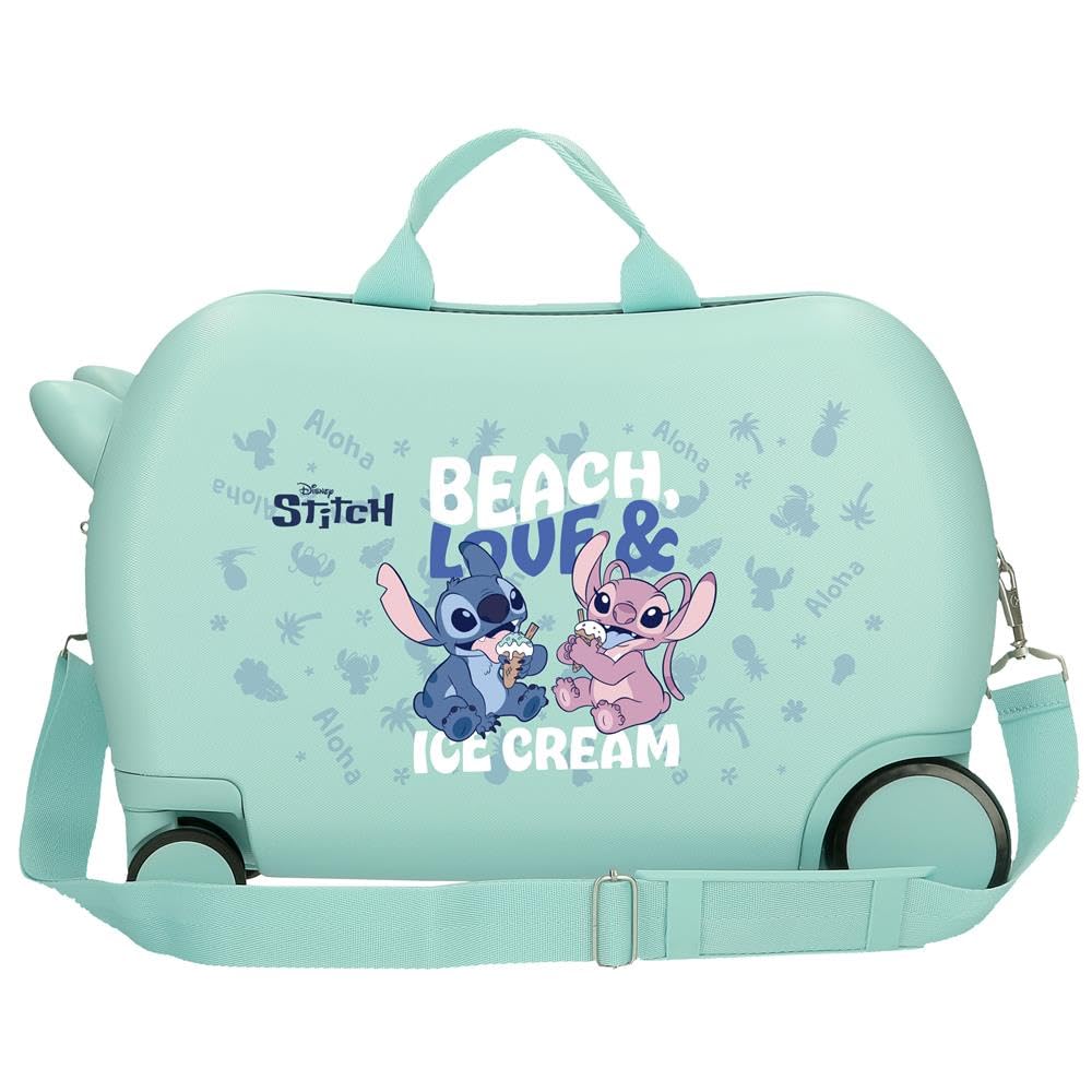 Joumma Disney Beach & Love Walizka dziecięca Turkusowa niebieska 50 x 38 x 20 cm sztywne tworzywo ABS boczne zapięcie szyfrowe 34L 2,1 kg 2 koła podwójny bagaż podręczny