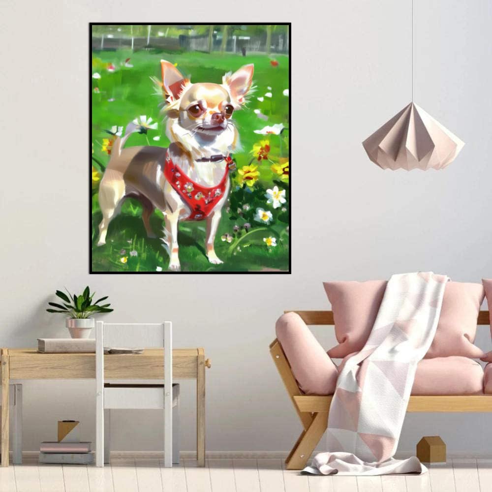 Kylewo Set di Pittura Diamante 5D Fai da Te, Ricamo Diamante 5D Fai da Te Paesaggio Naturale Cane Rottweiler Pittura Diamante Paesaggio Punto Croce Mosaico Diamante Decorazione 40 * 30cm