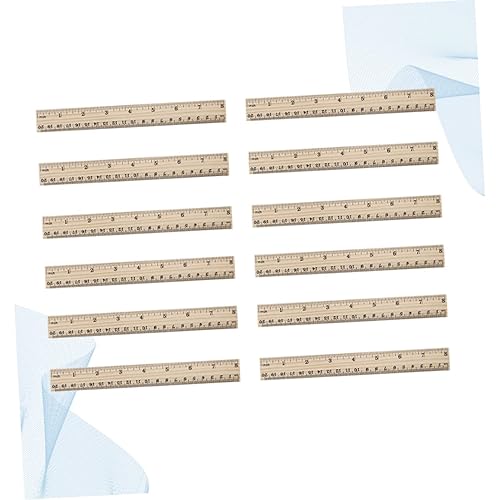 Miniatura 7 de DOITOOL Regla métrica 30pcs 8 regla de madera regla milimétrica regla de ayuda de entrenamiento Regla Mm Regla de enseñanza Regla 7.9 in Herramienta