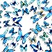 Ewong 3D Butterfly Wall Stickers Arts Decor Crafts for Kids Girls, Home Decorations for Living Room Baby Bedroom Bathroom Nursery Classroom Office Decals 60PCS (60 Blue)