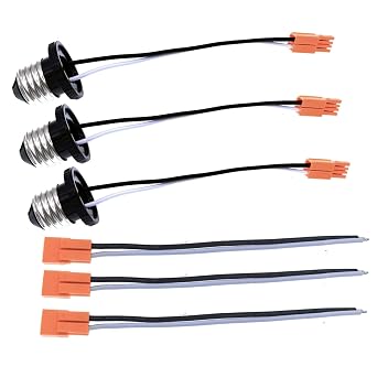 TWDRTDD E26 Socket to Led Recessed Lighting,Medium Edison Base Socket Adapter Base Male Screw in Light Bulb Socket Pigtail for Led Ceiling Lights Downlight Pack of 3 E26 Socket Base