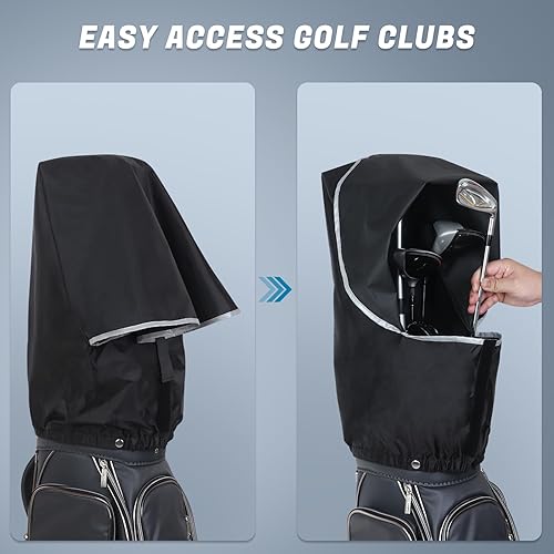 Miniatura 2 de LZFAN Funda para bolsa de golf, protector para palos de golf, cubiertas impermeables para lluvia y polvo, fácil acceso para bolsa de golf, cubierta
