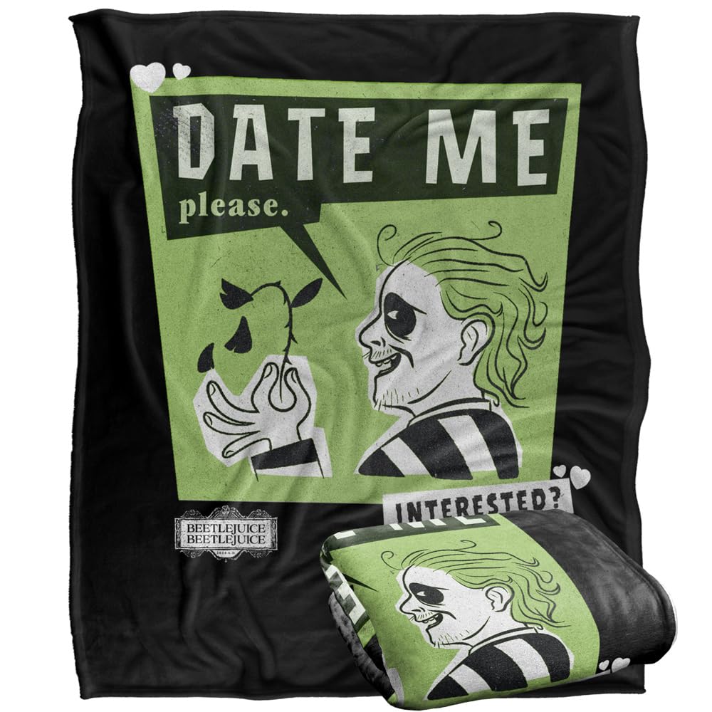 BEETLEJUICE 2 (2024) Blanket, 152 x 127 cm Date Me Silky Touch Super Soft Throw Blanket