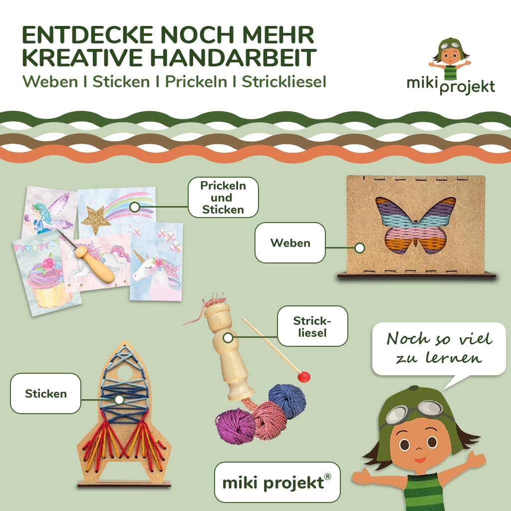 Mikiprojekt® – Set Completo Per Lavori A Maglia Sostenibile – Prodotto In Germania – Per Bambini Da 5 A 99 Anni
