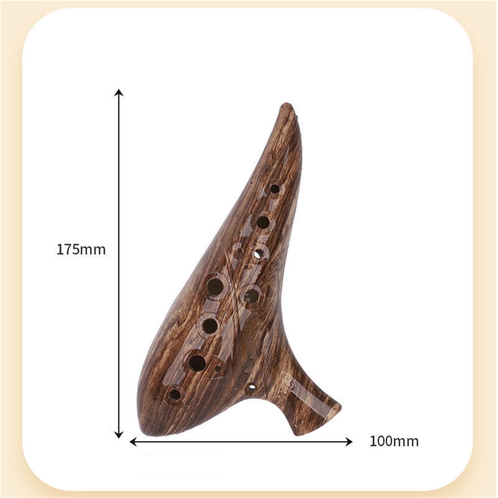 Instrumentos ocarinas de cerámica, Ocarina 12 agujeros resina Alto C clave alcanfor madera grano