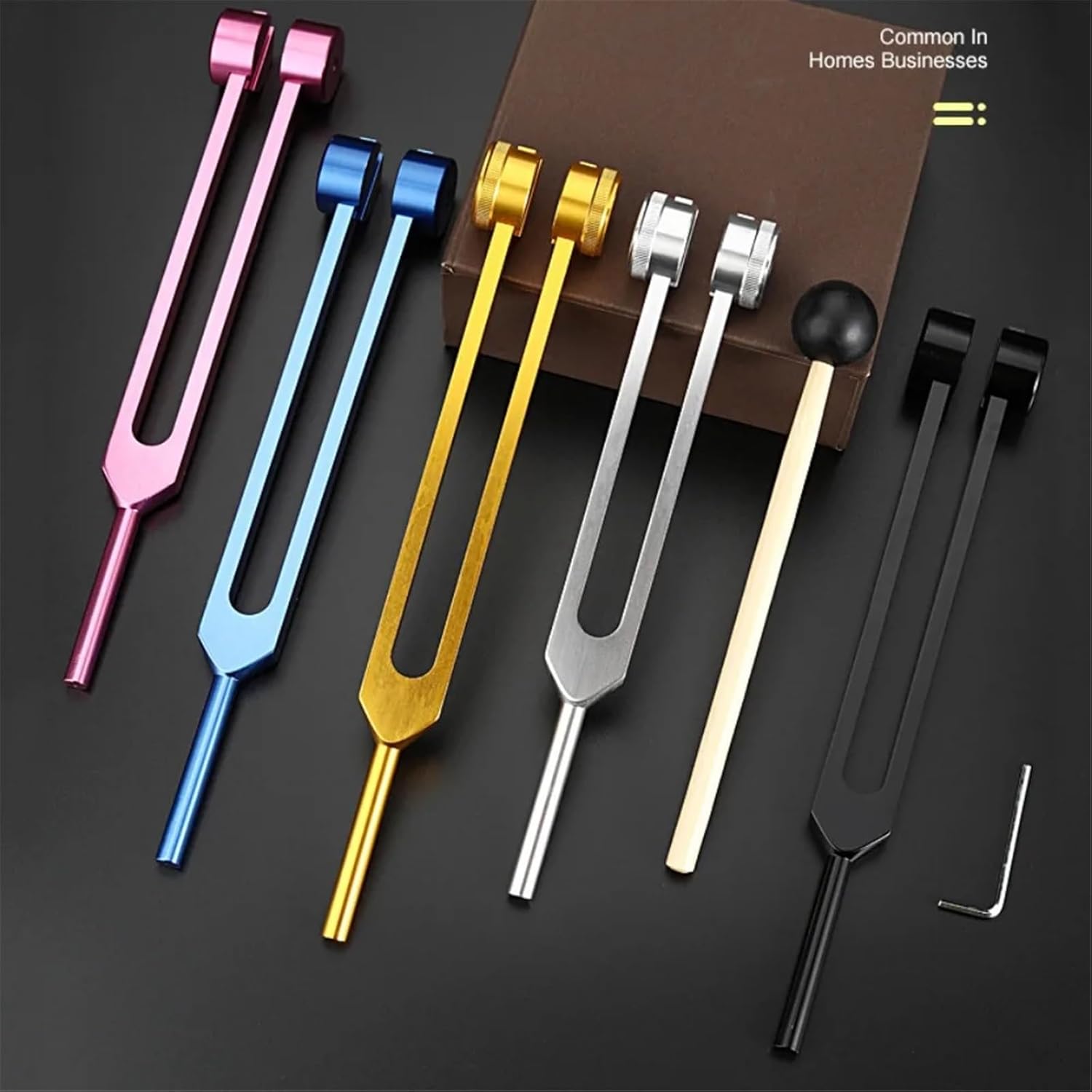 Tuning Forks for Healing 128 Hz Aluminium Alloy Tuning Forks For Healing Set Multicolor Multiple Sizes(Red-pommel)