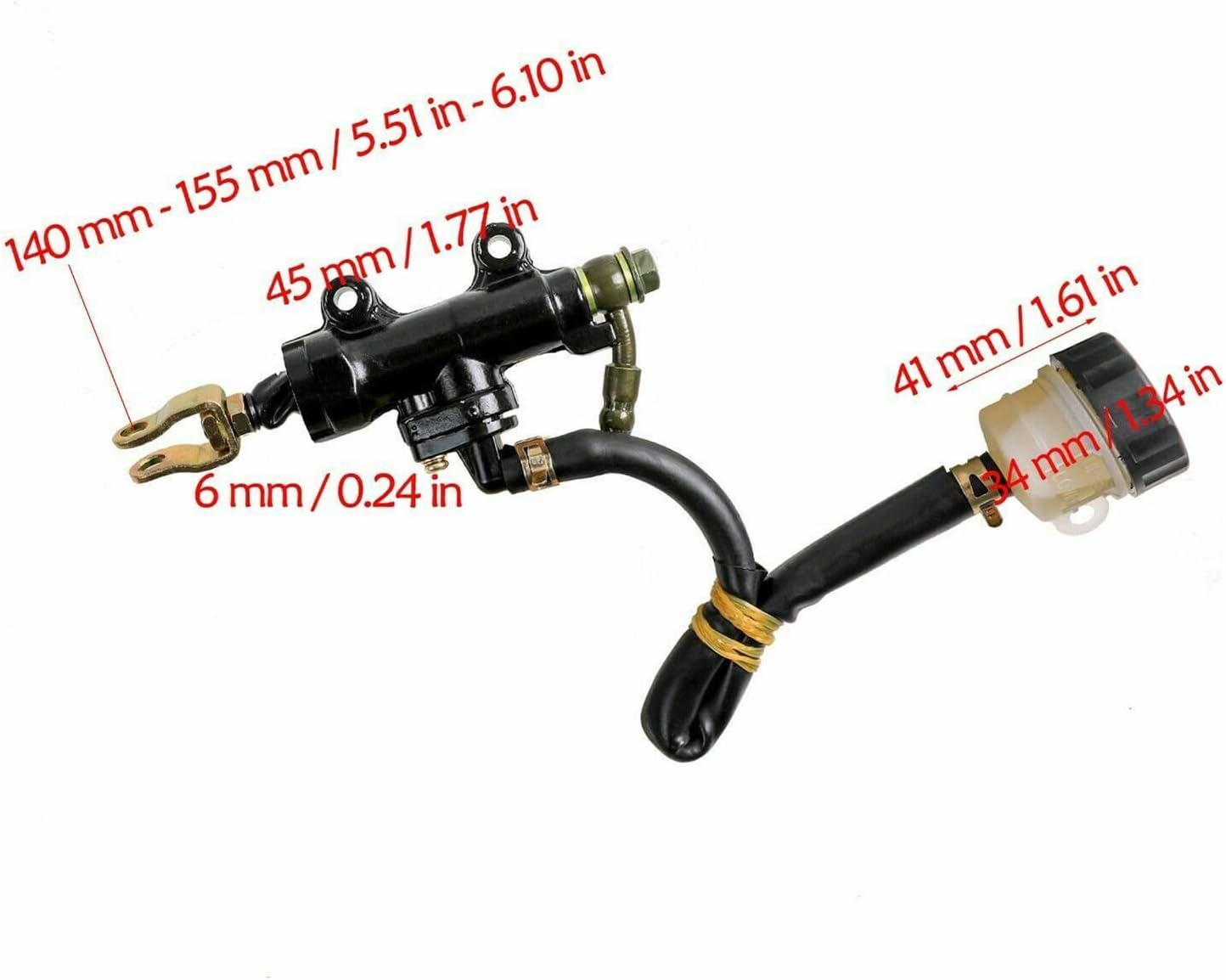 Hydraulic Rear Twin Foot Brake Caliper Assembly for 150cc 200 250 ATV Quad Go Kart Buggy Golf