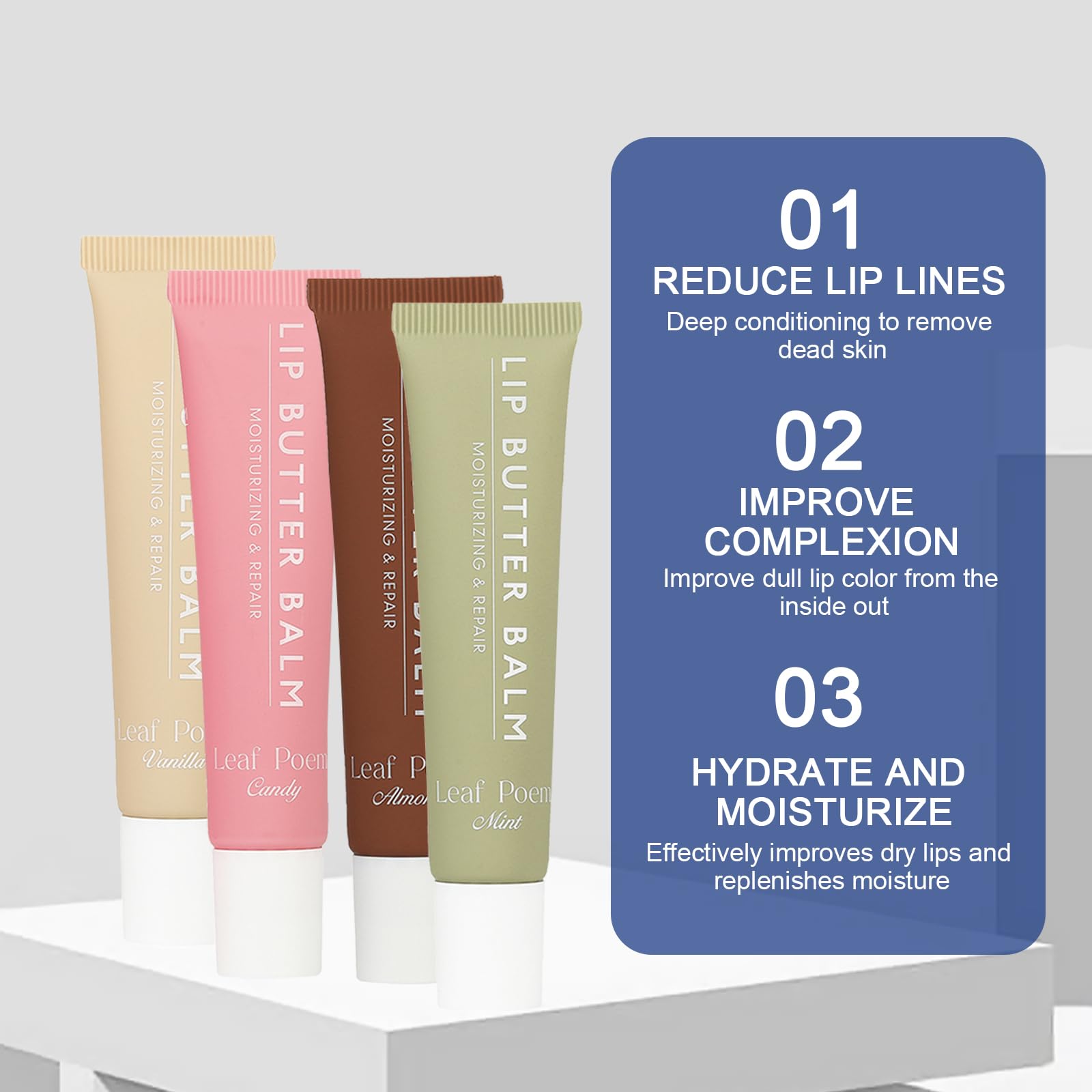 MADGININE 4 PCS Lip Balm Set, Nourishing Lip Gloss, Moisturizing Lip Butter Balm, Butter Conditioning Lip Mask - Image 4