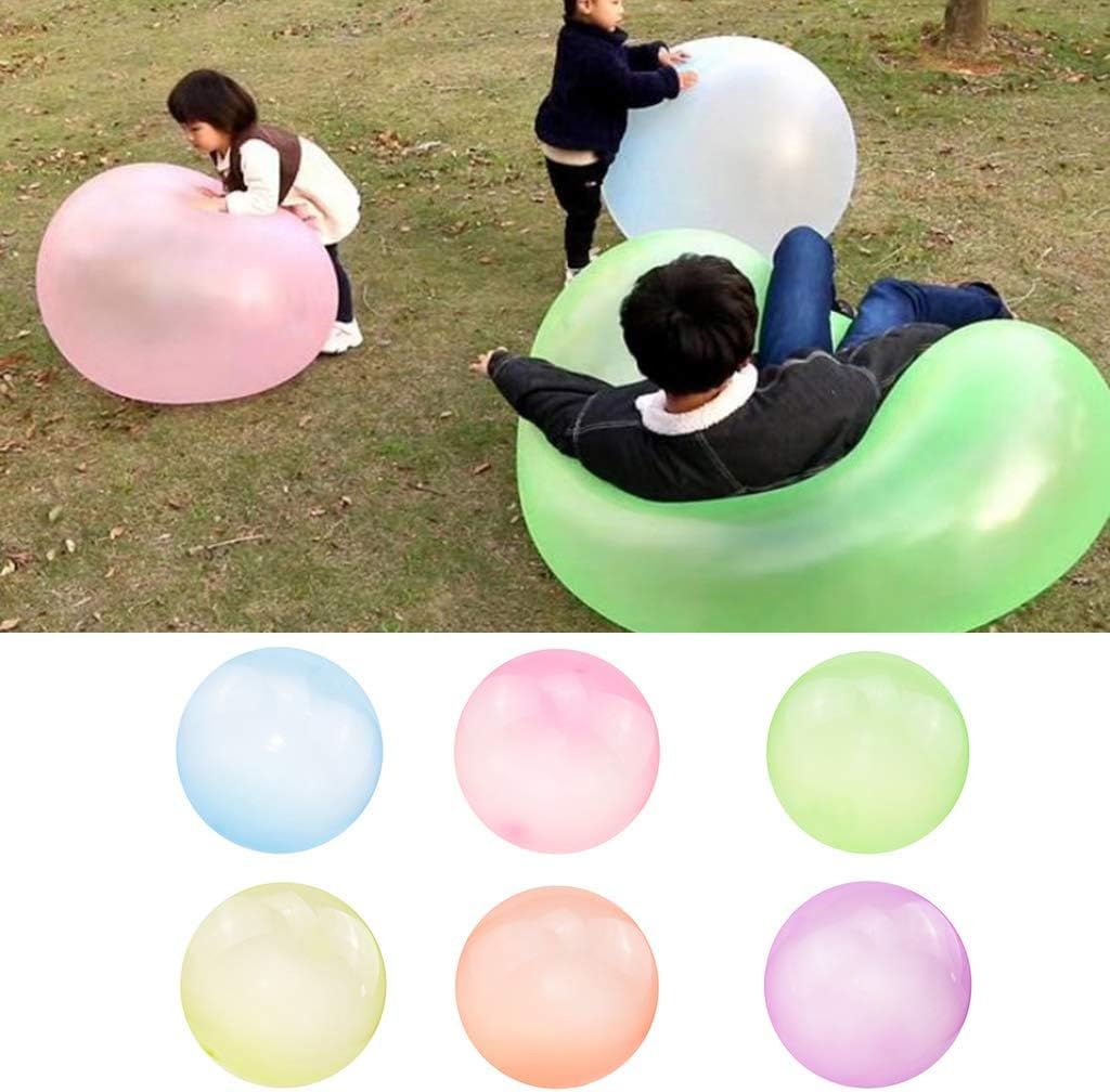 SUNBEET Bubble Ball Wubble Bubble Ball Magic Bubble Balls Transparent Bounce Balloon Inflatable Water Ball Beach Garden Ball Soft Rubber With Air 70 Cm With Water 40 Cm