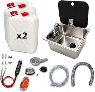 ️Kit Fregadero Camper Pequeño 32x26 con Tapa GARRAFAS A Elegir – Ideal para Kit Camper Furgoneta, Lavabo Caravana y Cocina Camper, Ideal para Muebles Camper