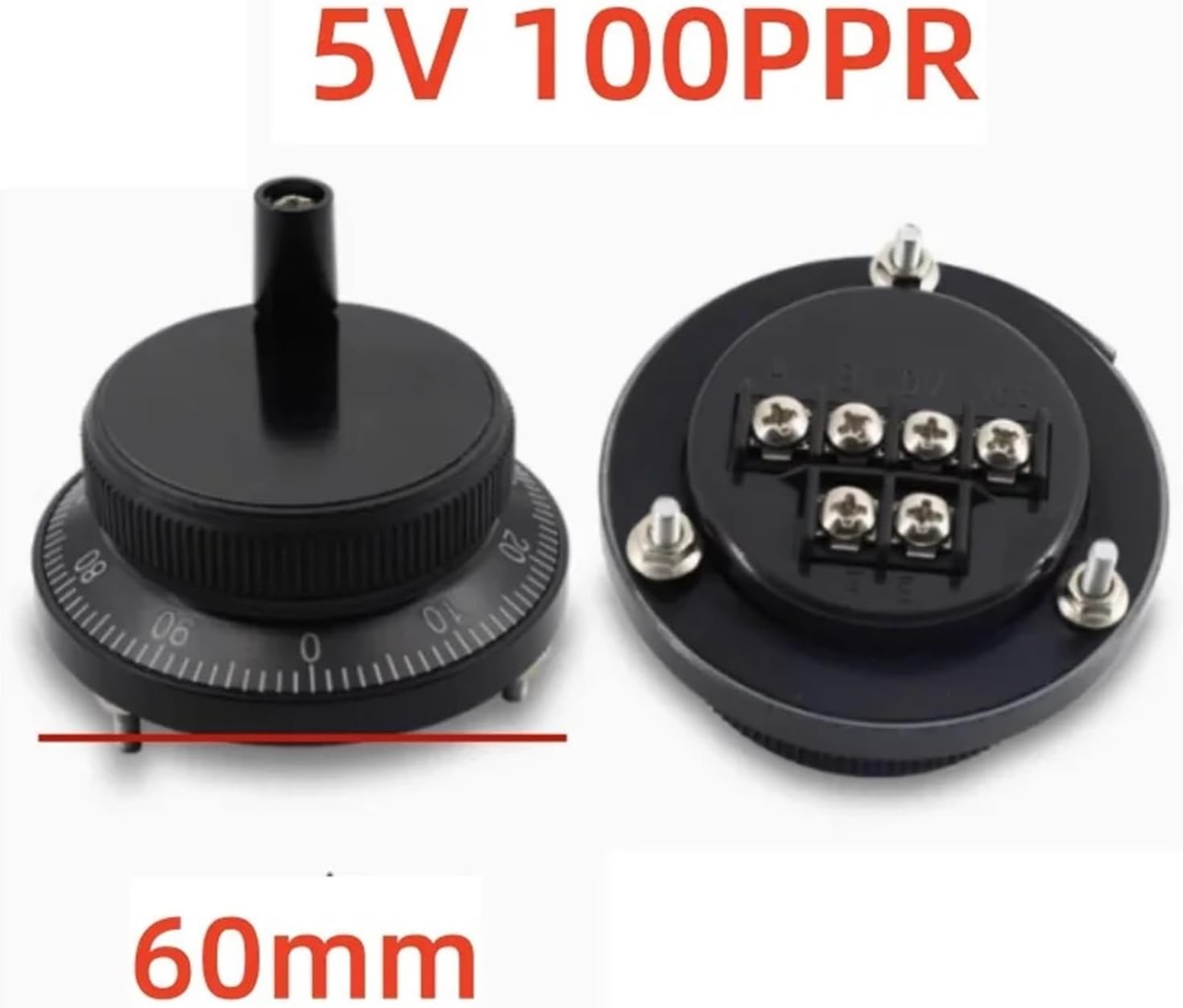 Pulser 60mm Pulse 100 5V 4Pin 6Pins Handwheel Manual Pulse Generator Hand Wheel Machine Rotary Encoder Black