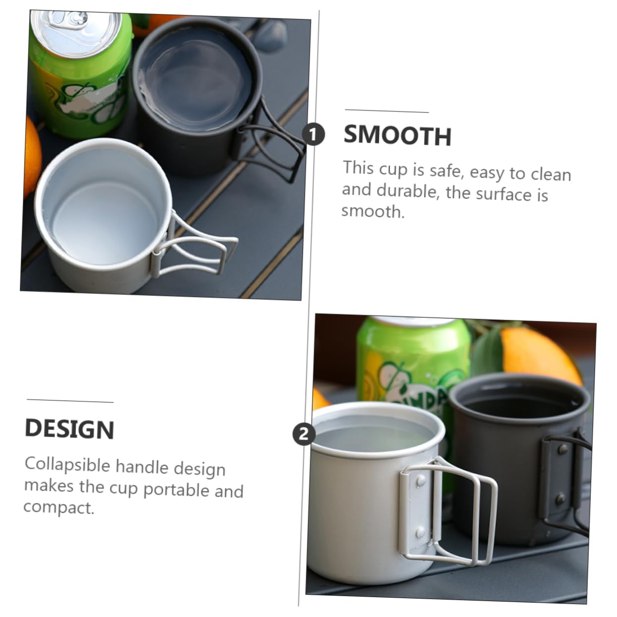TOYANDONA 2 Sätze Faltbare Aluminium Trinkbecher Leichte Tragbare Wasserbecher Für Outdoor Aktivitäten Camping Und Reisen Für Kaffee Bier Und Getränke 2 Stück * 2