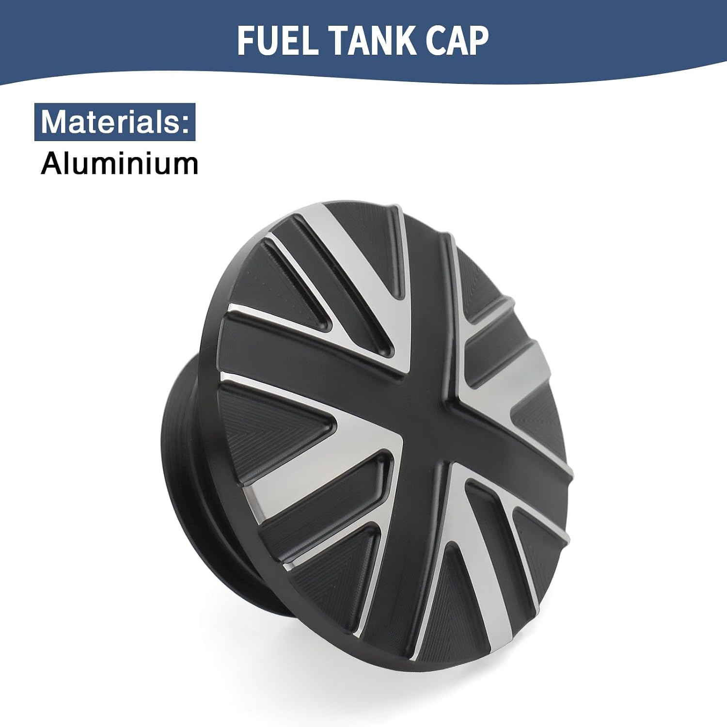 Motorcycle Vented Gas Cap Magnetic Anti-theft Fuel Tank Cap Meter-shaped Fit For Harley 1996-Later Touring Road King Sportster XL 883 Dyna FXD's 2000-Up Softail Fat Bob FXLRS FXBB (Black White)