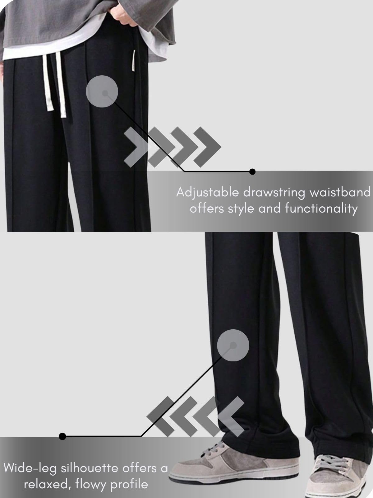 GRECIILOOKS Men's Lycra Cargo Track Pants – Loose Fit Joggers for Men | Korean Style Travel & Lounge Wear with Pockets Black - Image 5 thumbnail