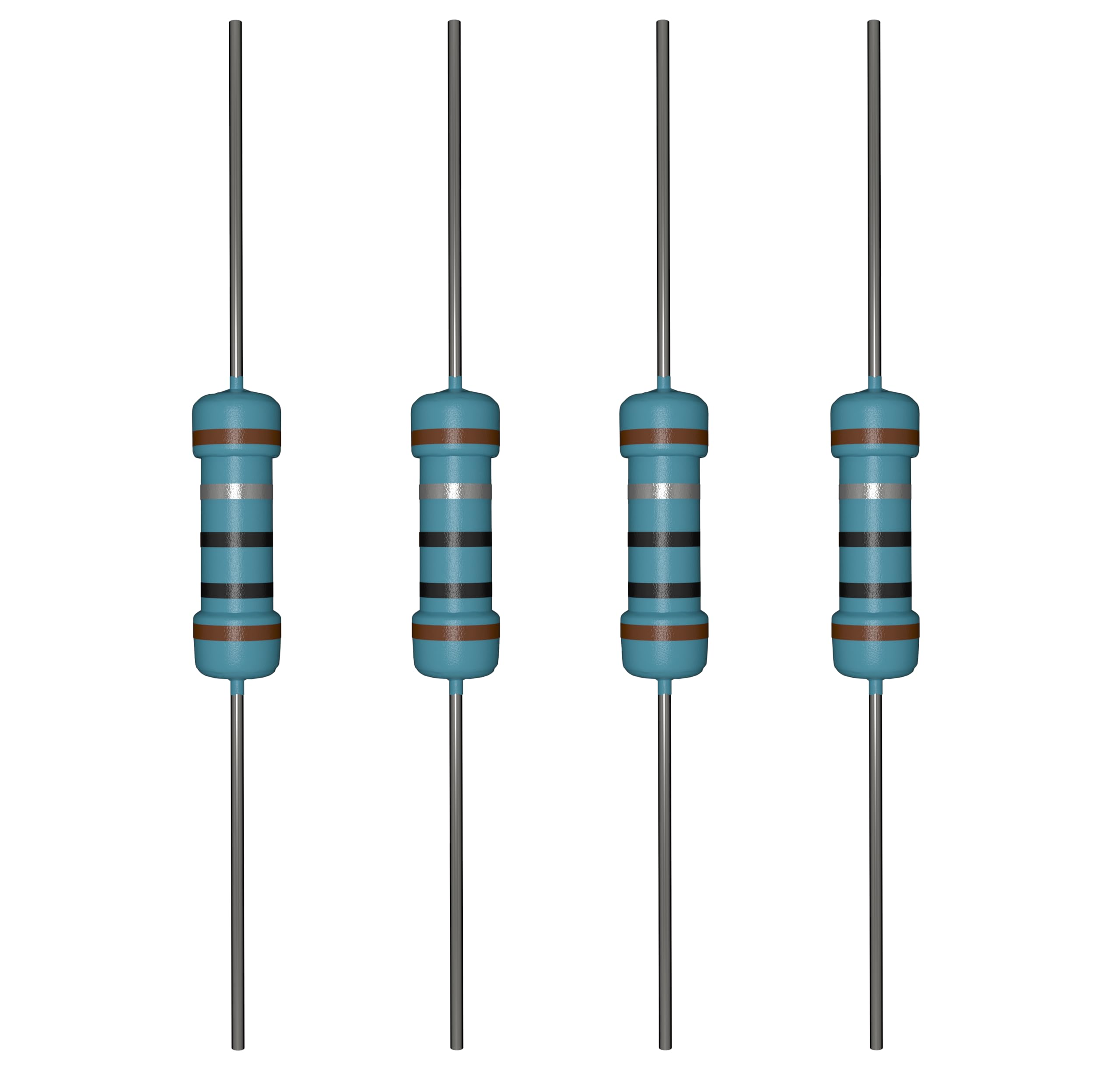 iLAN 100pcs 1 ohm Resistor 1/4w (0.25 Watt) ±1% Tolerance Metal Film Fixed Resistor (1 ohm)
