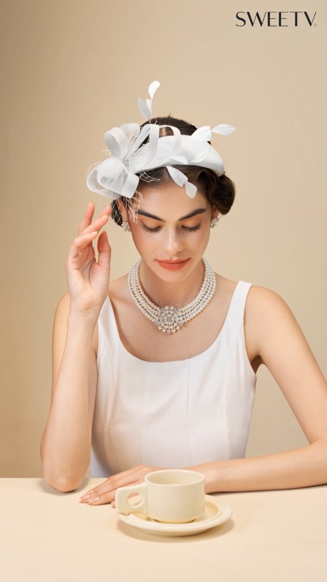 SWEETV Elegant Fascinators Headband with Feather, Women's Tea Party Hat for  Kentucky Tea Hat Derby, Cocktail, Wedding, Fancy Dress Party, Black at Amazon  Women's Clothing store