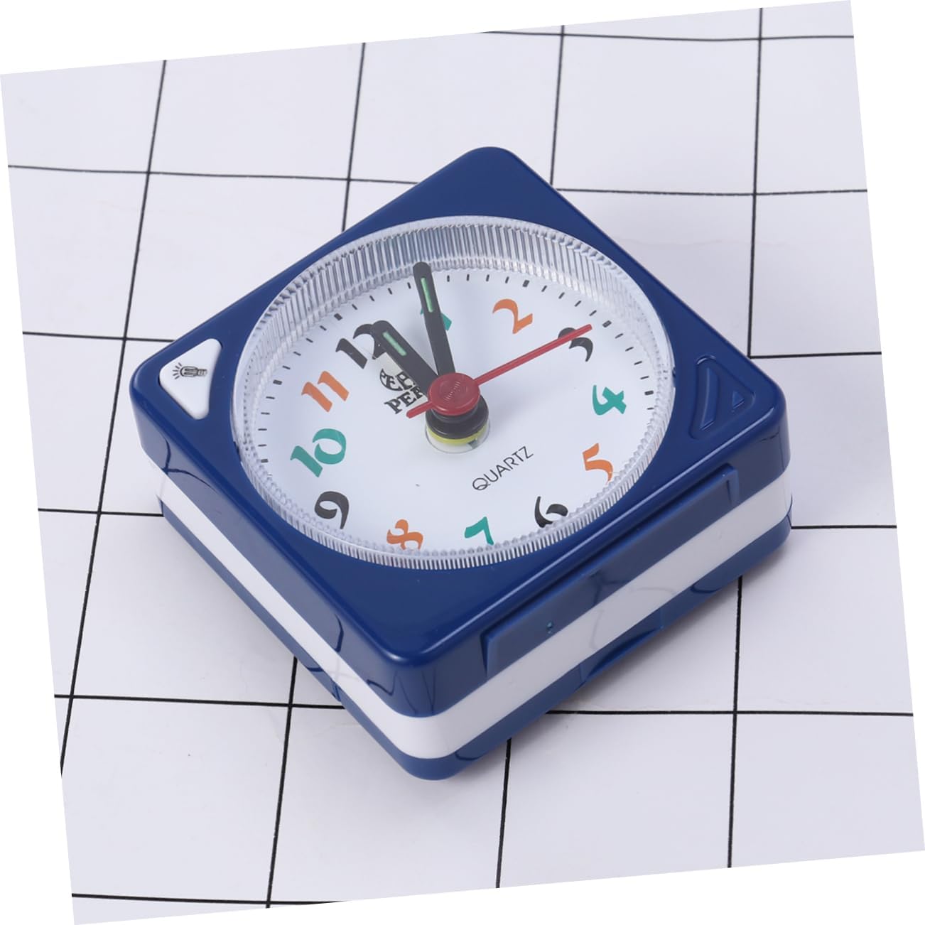 Cabilock 2pcs Mini Square Alarm Clock Portable Lightweight Plastic Quartz Clock for Travel Bedroom and Home Decor for Seniors and Stylish Decoration image 3