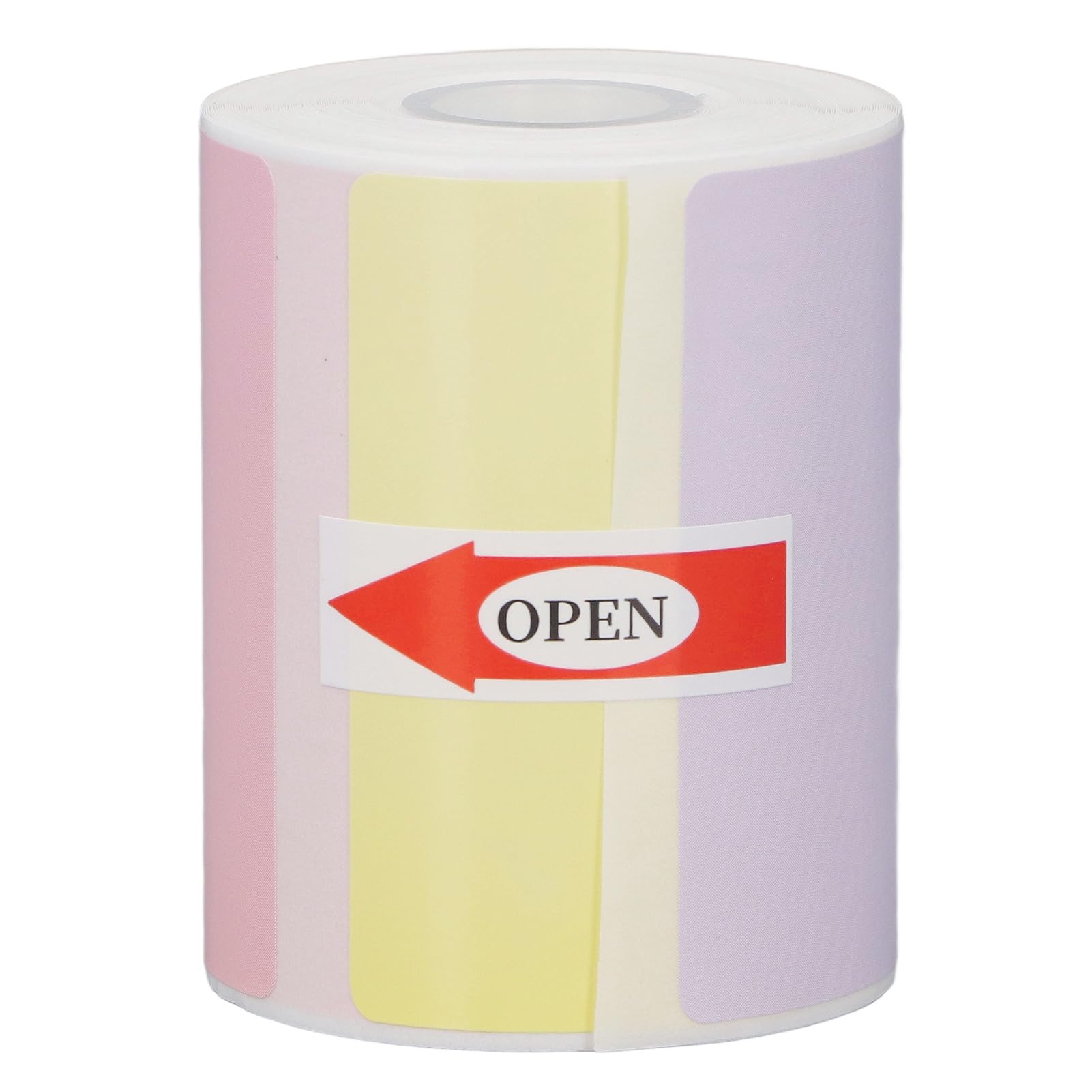 Respicefinem Roll 220 Sheet Thermal Label Printer Paper 50X30Mm Oil Resistant Self Adhesive Thermal Labels Star Frame (4 Pure Colors)