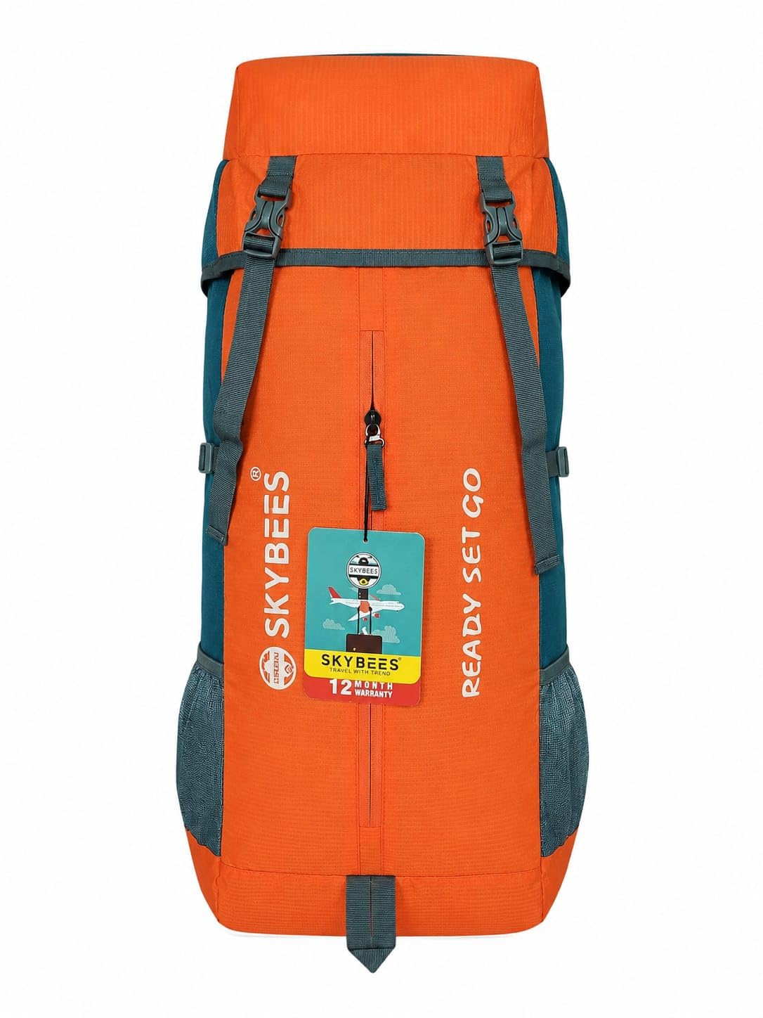 50L Travel Backpack for Men & Women | Water-Resistant Trekking & Hiking Rucksack | Lightweight Camping & Adventure Bag with Multiple Compartments, Laptop Sleeve, Orange-picture-32