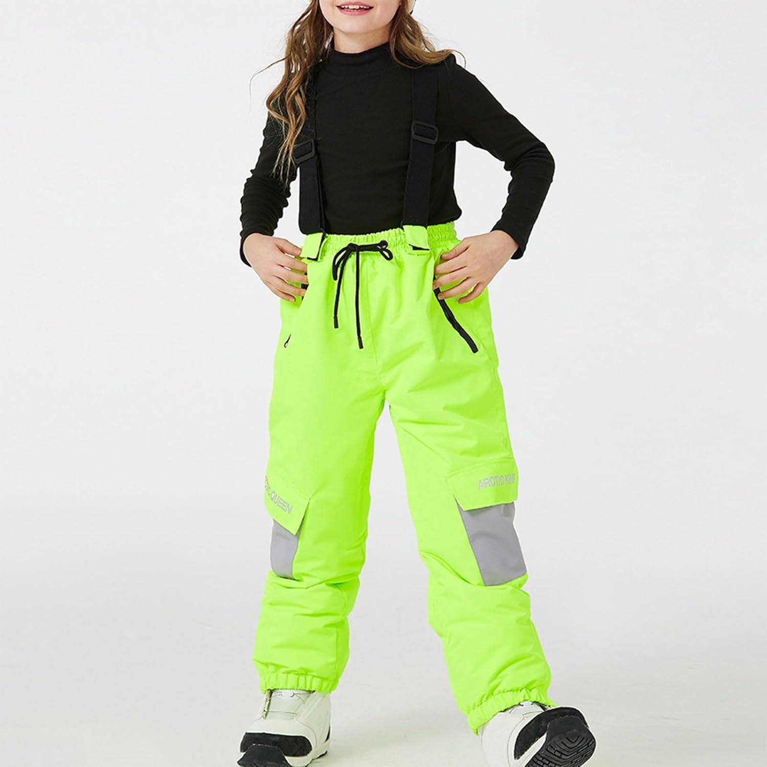 Kids Snow Pants Waterproof Insulated Girls Boys Snow Bibs Adjustable Strap Snowboard Overalls Snowsuit Ski Pants