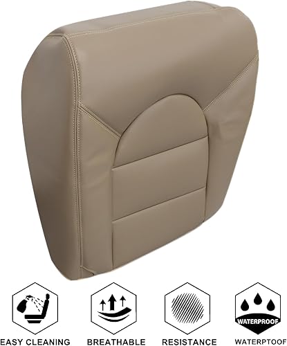 Miniatura 4 de NLQR Fundas para asiento trasero inclinado inferior y superior del lado del conductor y del pasajero, de cuero de repuesto, color marrón compatible