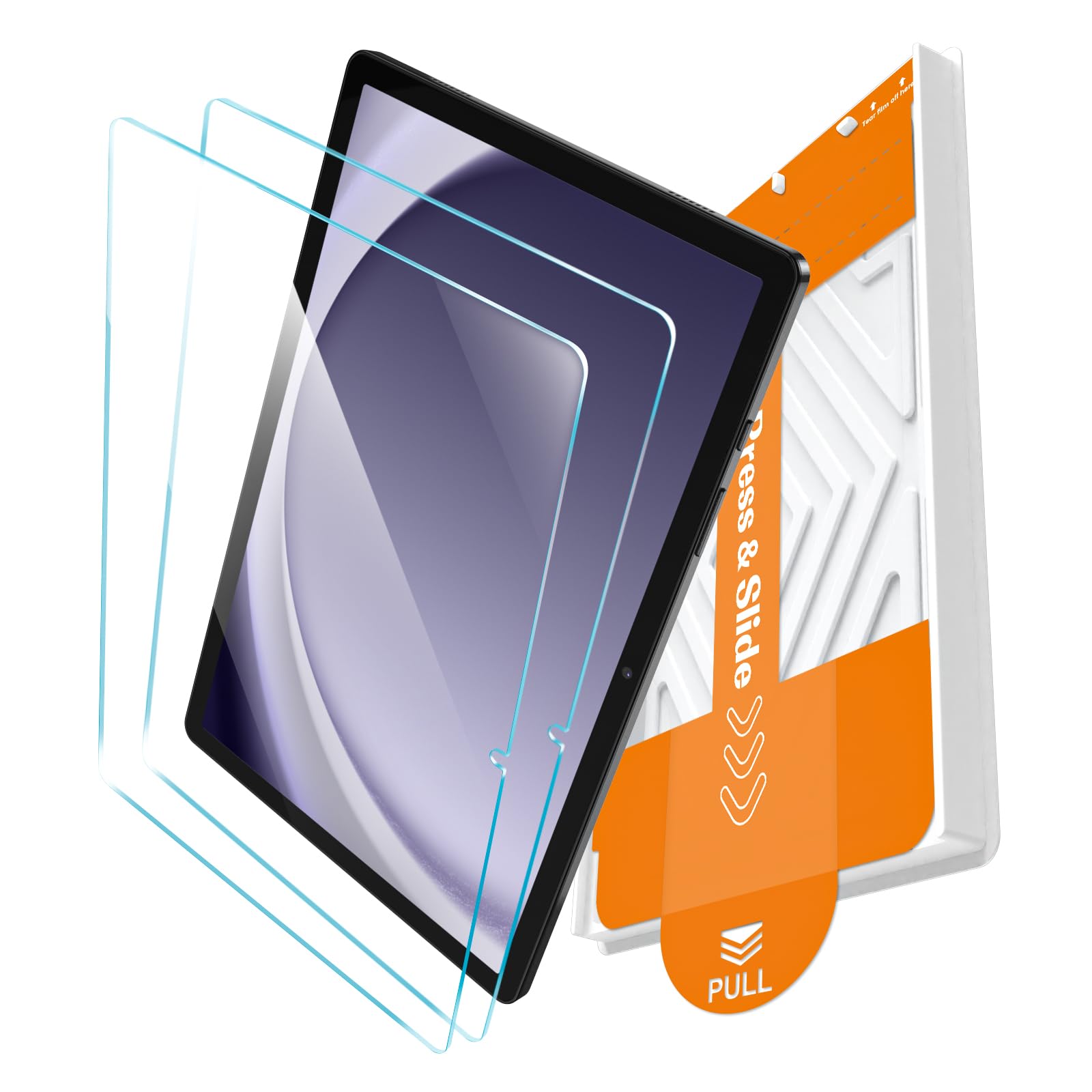 EZ-GLAZ-2 Pack for Galaxy Tab A11 Plus/ A9 Plus (11 Inch) Screen Protector, Military-Grade Shatterproof, 9H+ Tempered Glass with Installation Box,