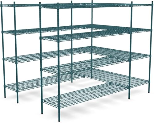 Miniatura 2 de NSF - Kit de estantería de 4 niveles con ganchos en S, unidad de almacenamiento comercial, kit de sistema de estantes organizadores, estantería