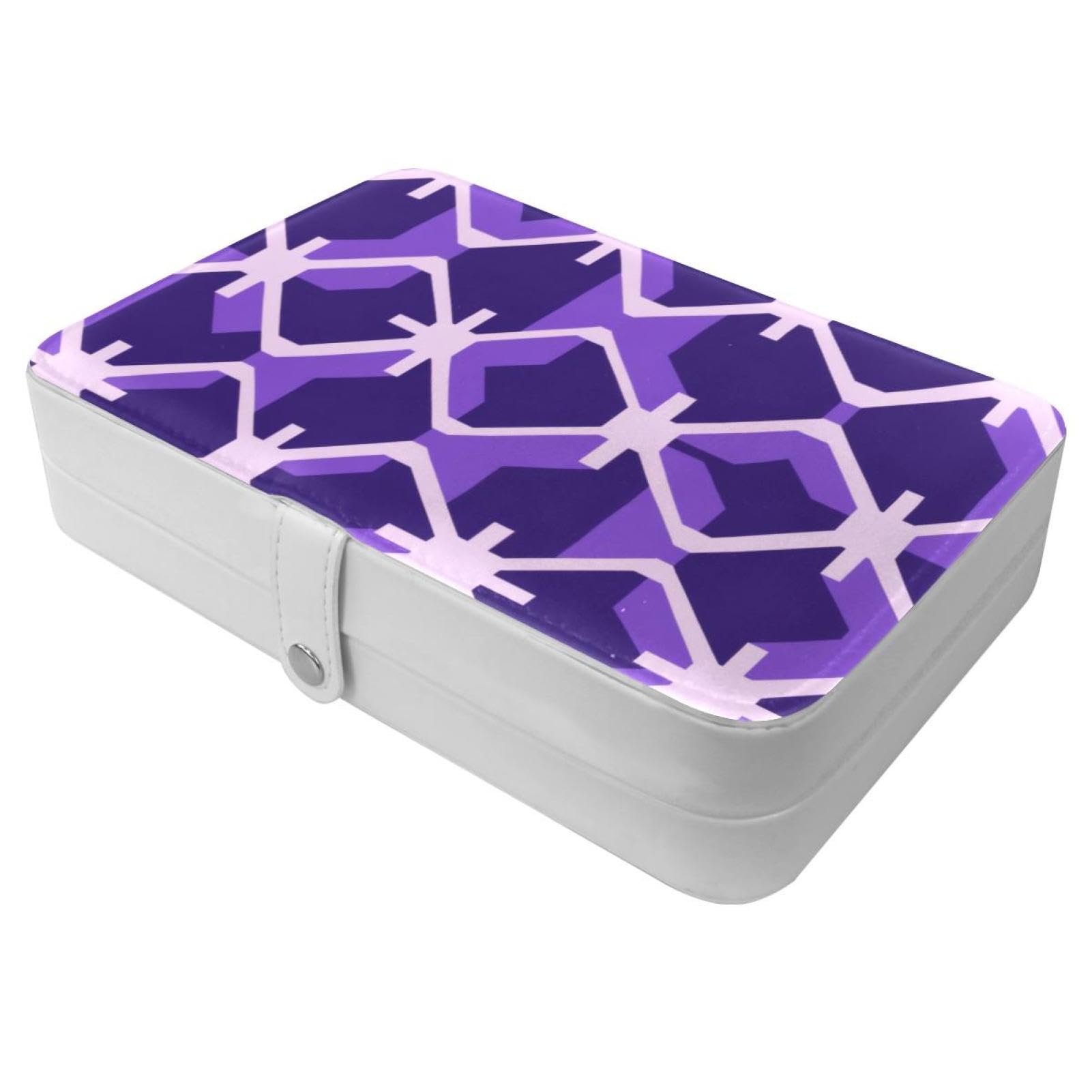 Organisateur pour bague et collier carré violet géométrique