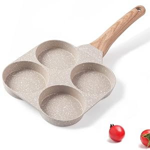 Four-Cup Fried Egg Pan Medical Stone Non-Stick Frying Pan for Breakfast Divided Egg Omelet Pans Suitable for Gas