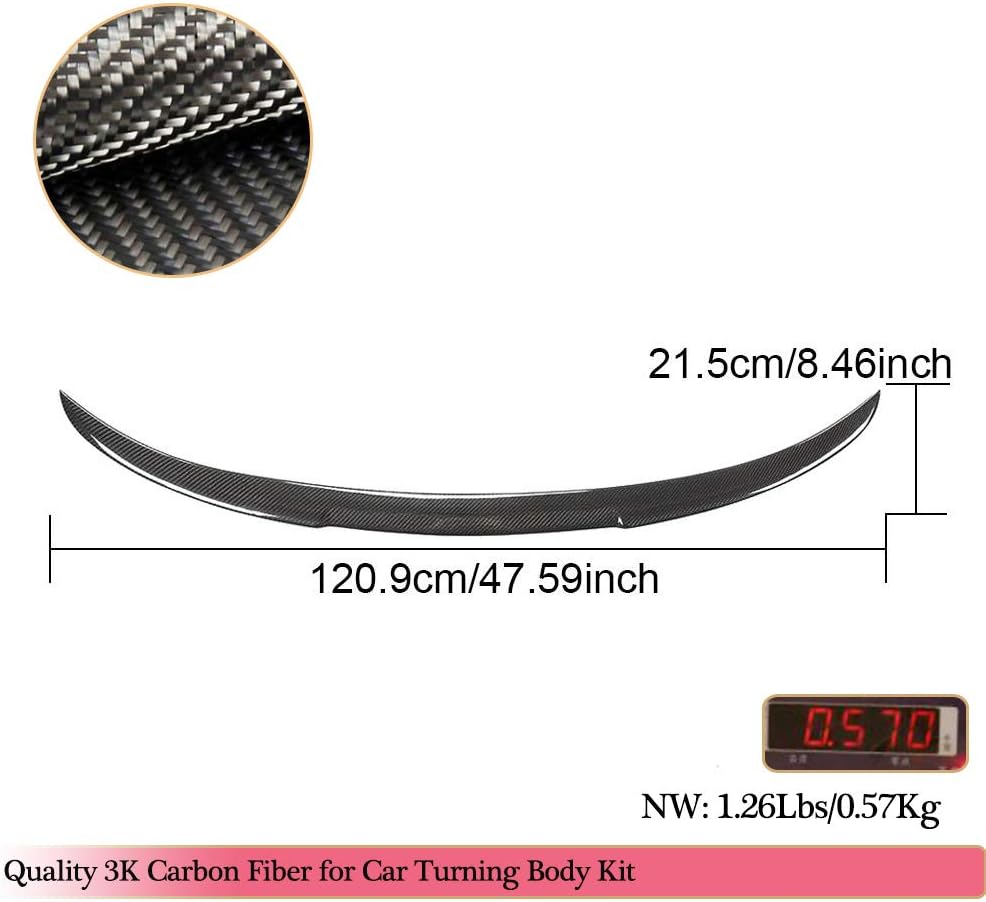 MCARCAR KIT Carbon Fiber F36 Spoiler Compatible with 2014-2020 BMW 4-Series F36 Spoiler Gran Coupe 4-Door 420i 428i 430i 435i 440i Rear Boot Lid Highkick Wing Lip