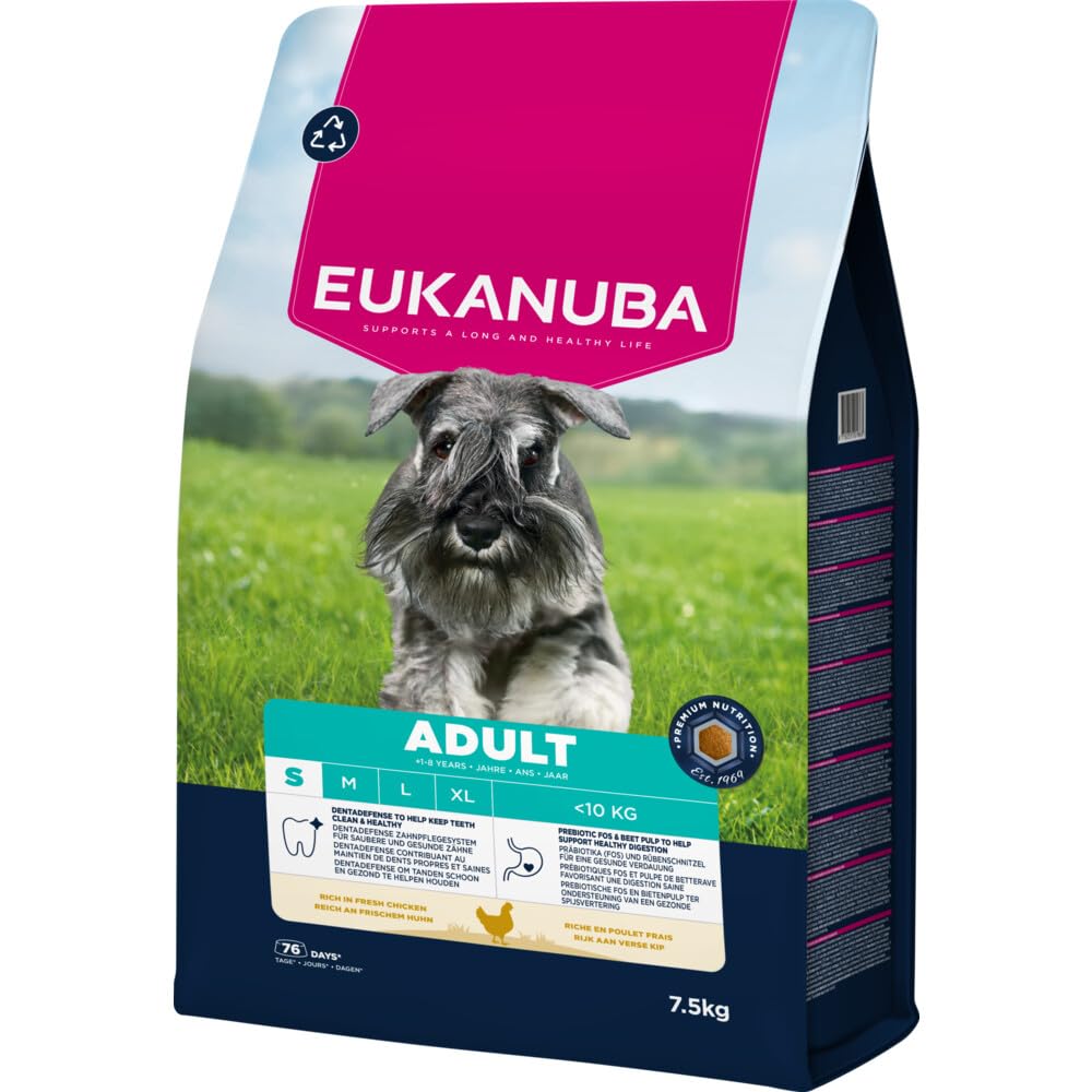 Eukanuba Sucha karma dla psów ze świeżym kurczakiem dla małych ras, sucha karma premium dla dorosłych psów, 7,5 kg