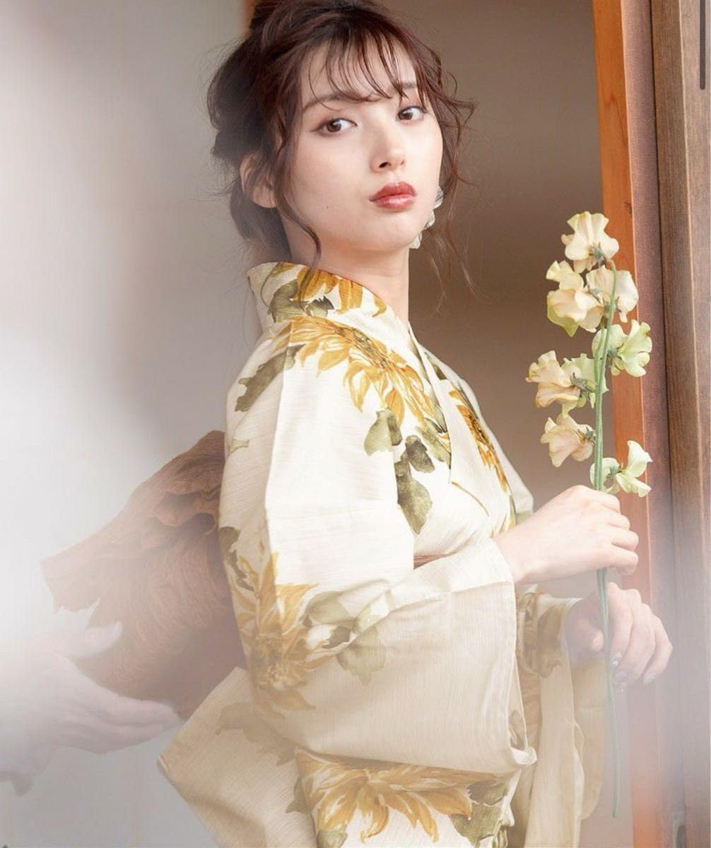 Amazon.co.jp: dita 浴衣 夏色の向日葵しらべ 浴衣5点セット 