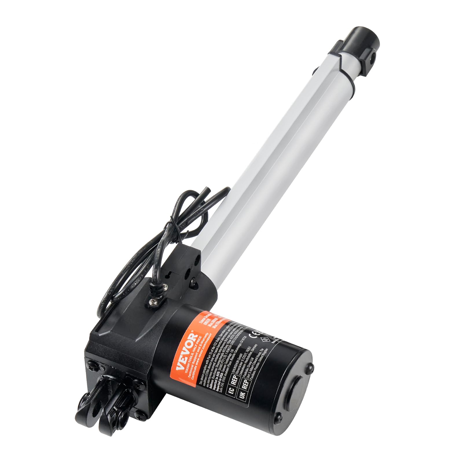 VEVOR Zestaw napędu liniowego, napęd liniowy 250 mm, 25 mm/s, 24 V, 220 lbs/1000 N, napęd liniowy do podnoszenia telewizora/stołu/sofy, stopień ochrony IP44 – zasilacz sieciowy, w zestawie