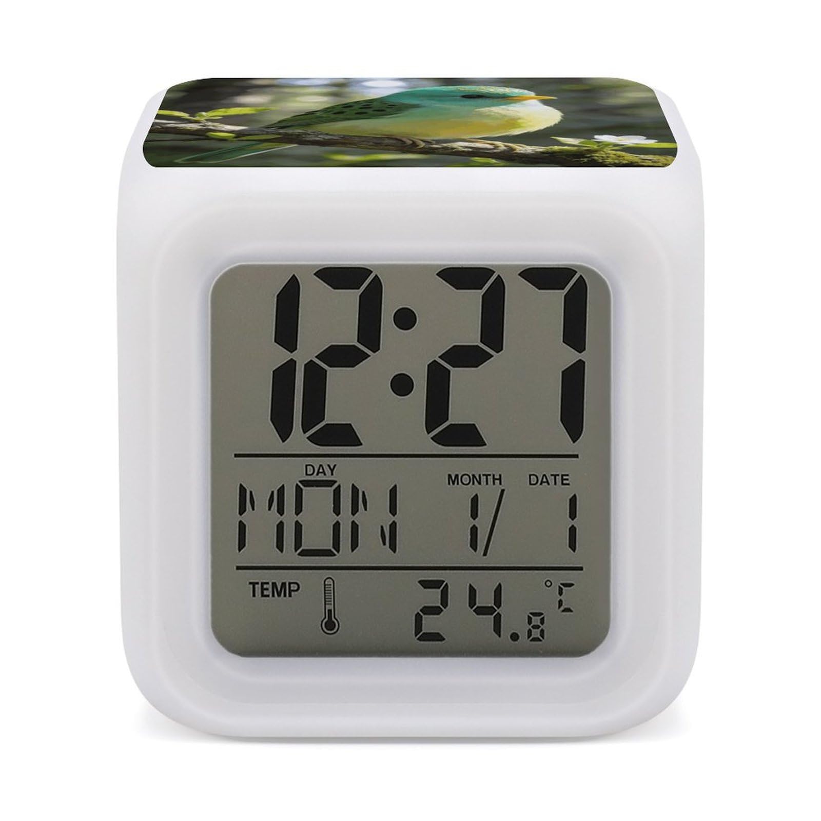 Reloj despertador digital con luces cambiantes para regalar a estudiantes y oficinas