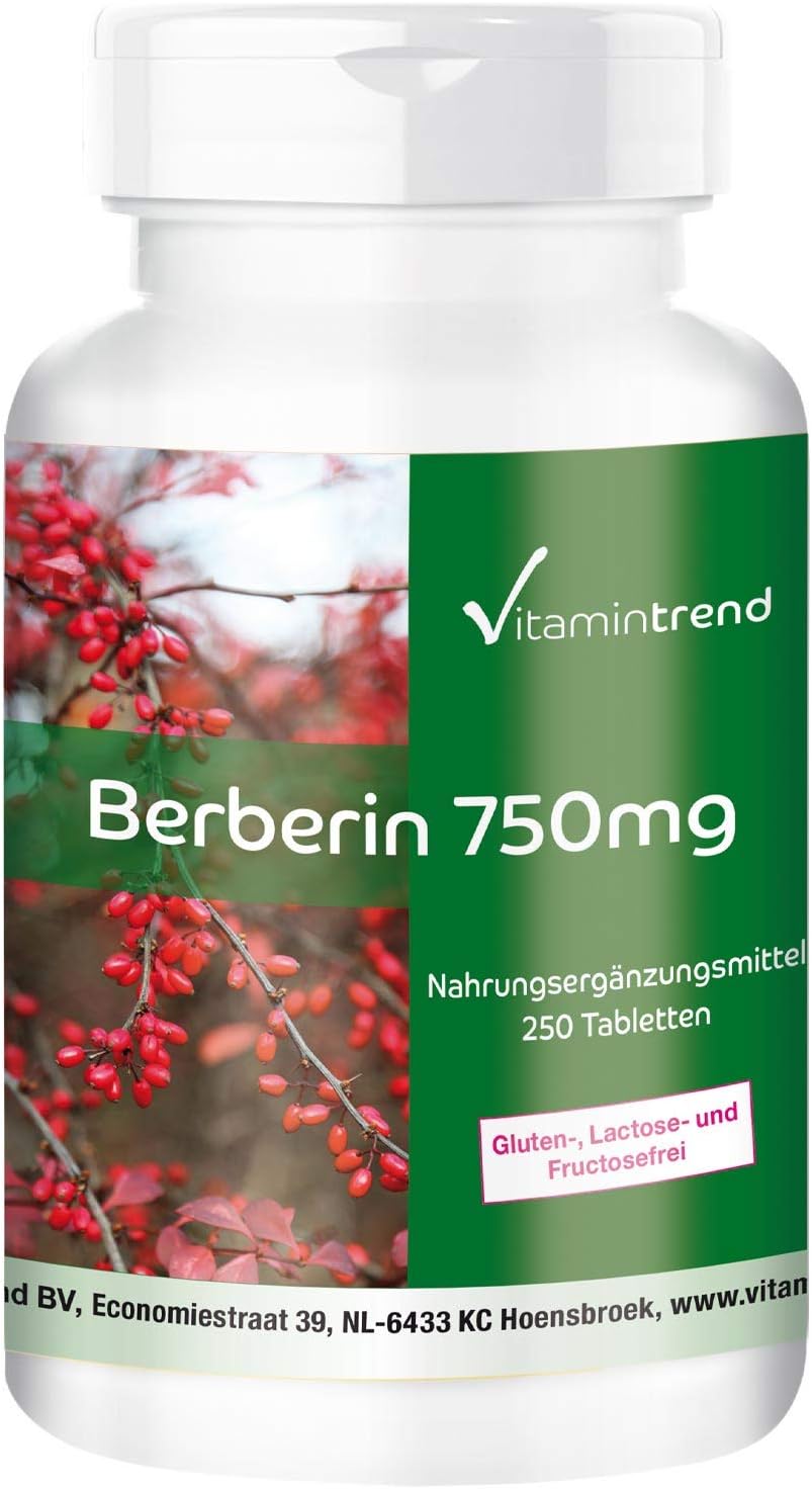 Berberina HCI con zinc - 750mg - altamente dosificado- vegano - 250 comprimidos