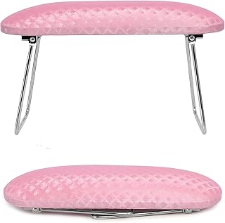 krofaue Pink Nail Arm Rest - Professional Microfiber Leather Cushion Hand Holder with Non-Slip Stand for Acrylic Nails & Manicures