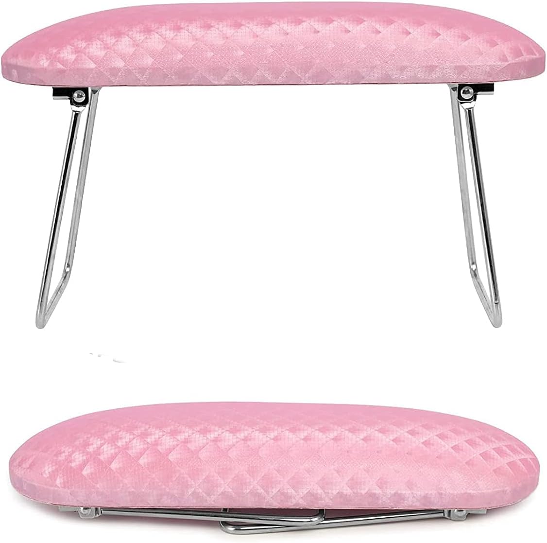 Krofaue Arm Rest for Nails Tech, Professional Microfiber Leather Nail Hand Rest Stand Arm Rest for Acrylic Nails Cushion Hand Holder with Non-slip - Nail Technician Use Must Have (Pink)